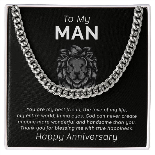 To My Man | Happy Anniversary | Cuban Link Chain